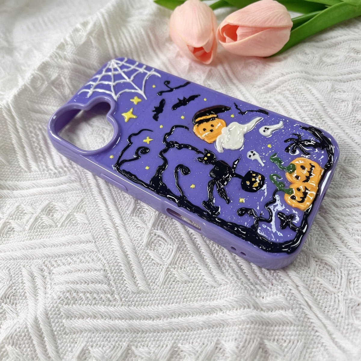Halloween hand‑painted purple decoden Phone case