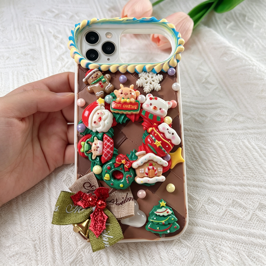 Christmas Handmade Decoden Phone Case-Charms