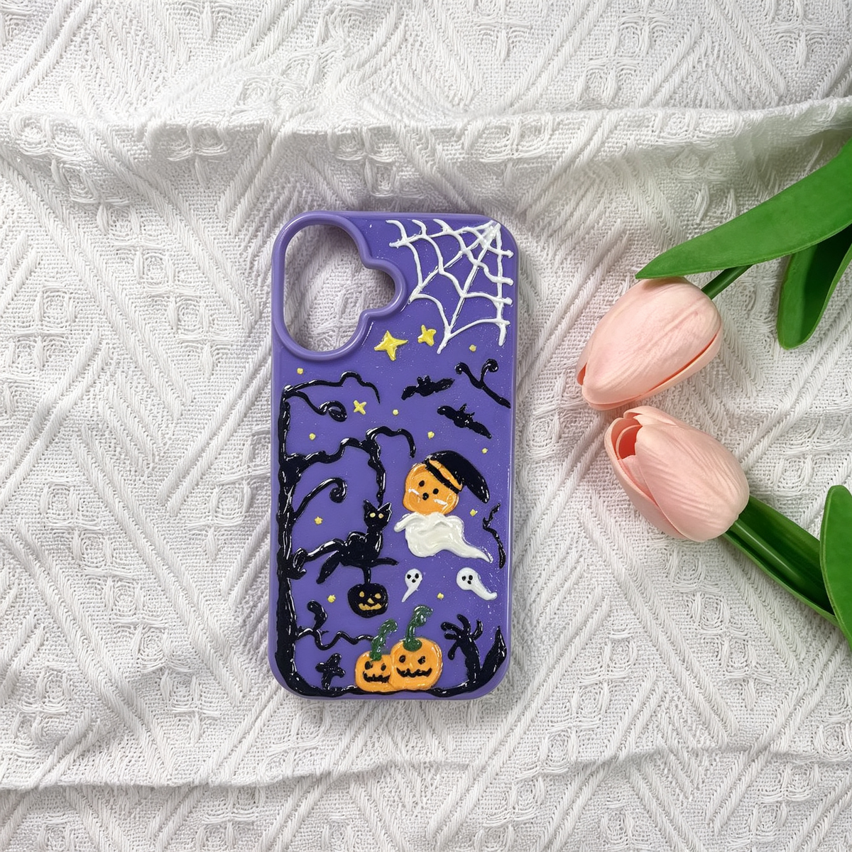 Halloween  hand‑painted purple decoden Phone case