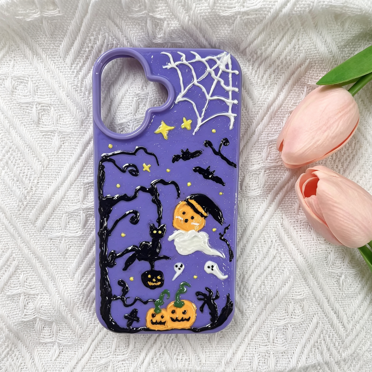 Halloween  hand‑painted purple decoden Phone case