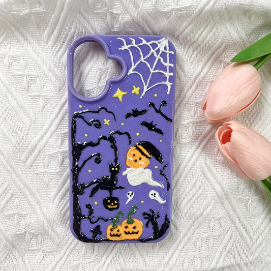 Halloween  hand‑painted purple decoden Phone case
