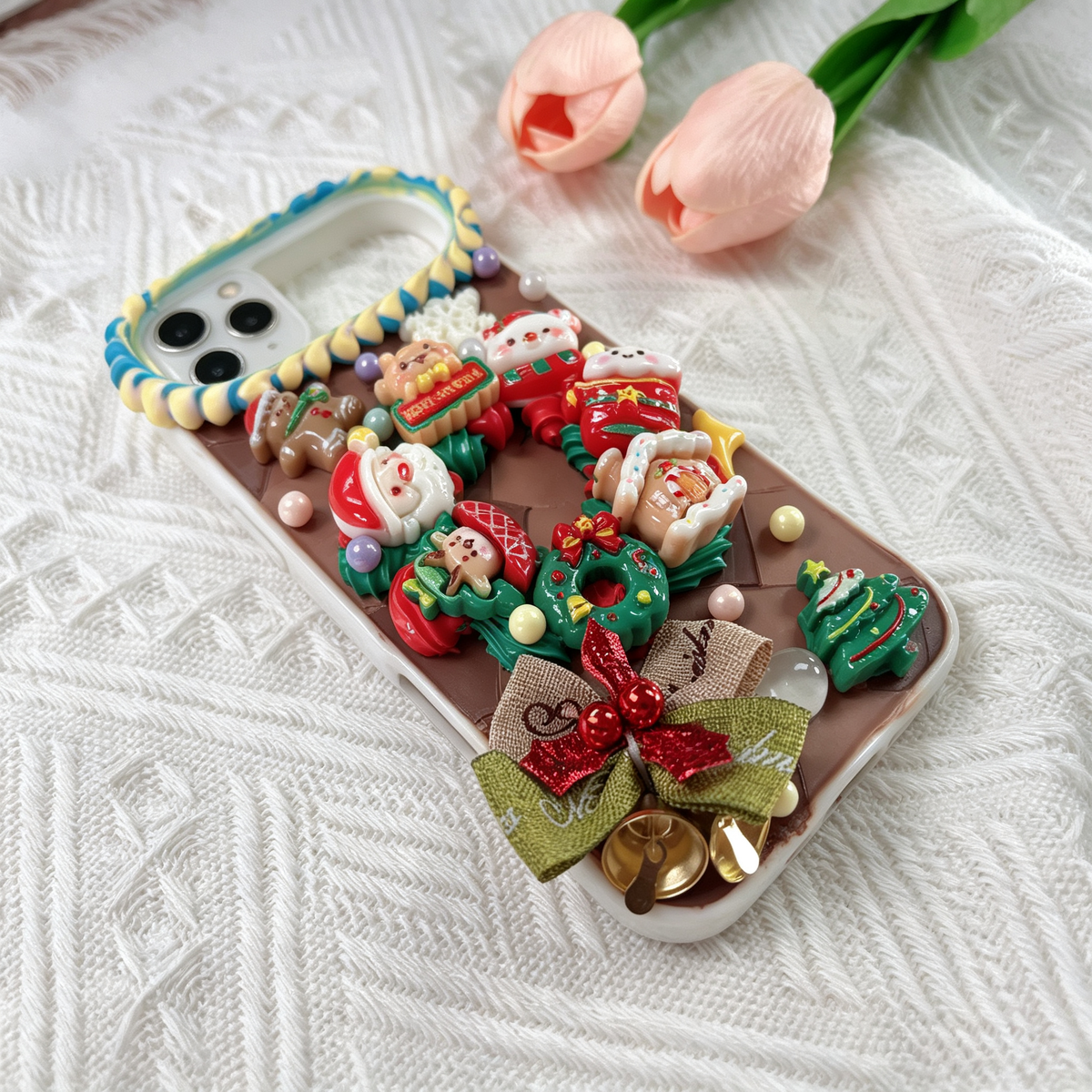 Christmas Handmade Decoden Phone Case-Charms