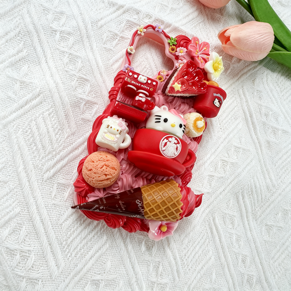 Hello Kitty Red Dessert Decoden Phone Case