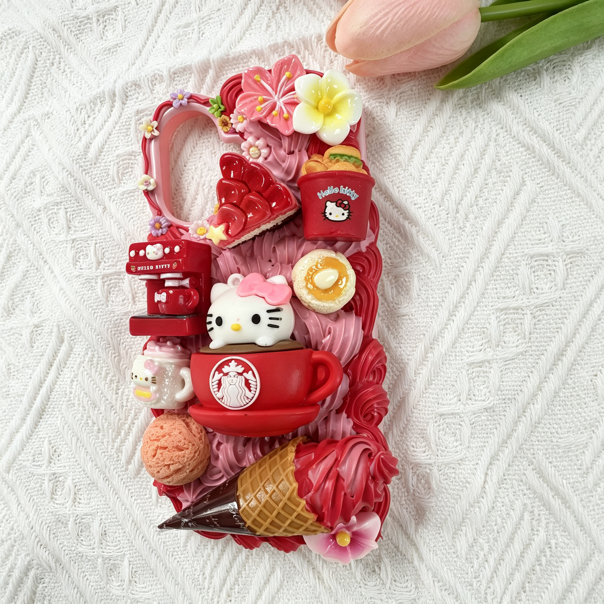 Hello Kitty Red Dessert Decoden Phone Case