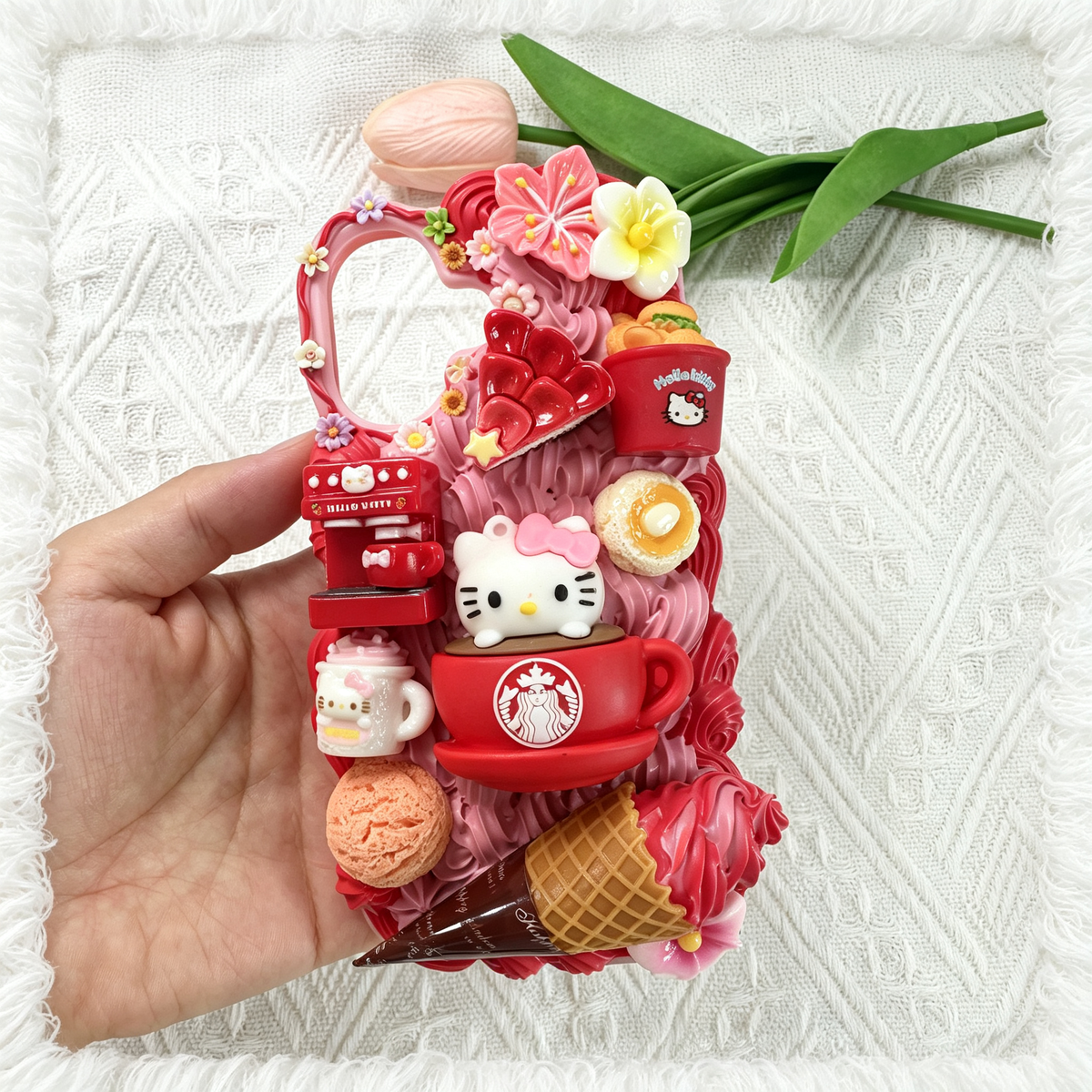 Hello Kitty Red Dessert Decoden Phone Case