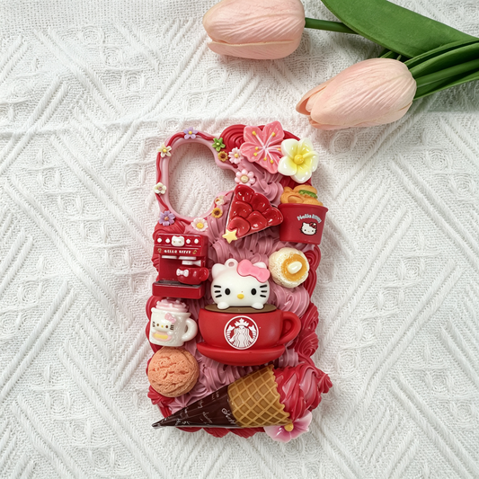 Hello Kitty Red Dessert Decoden Phone Case