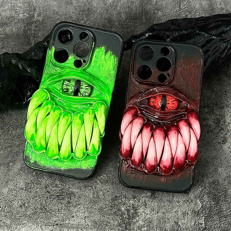 3D Cthulhu decoden Phone Case, Monster Buck‑Teeth Shell