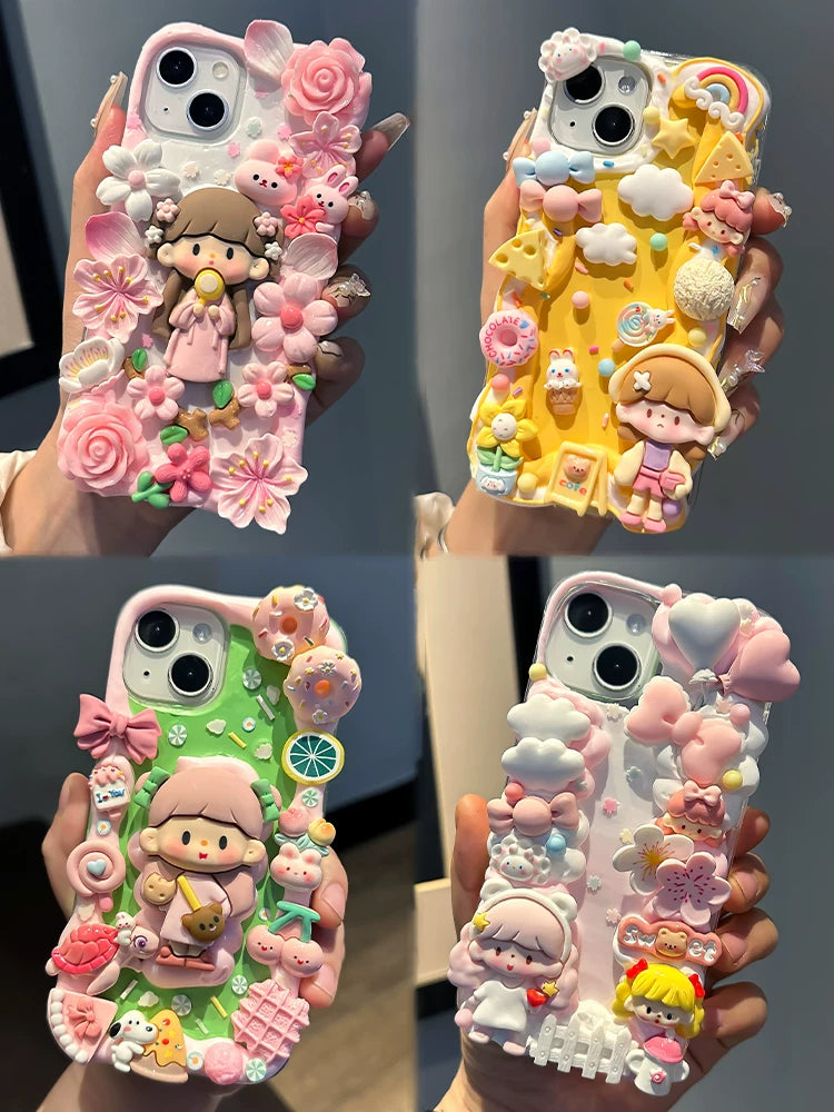 Cartoon & Food Miniatures decoden DIY phone case  DIY kits