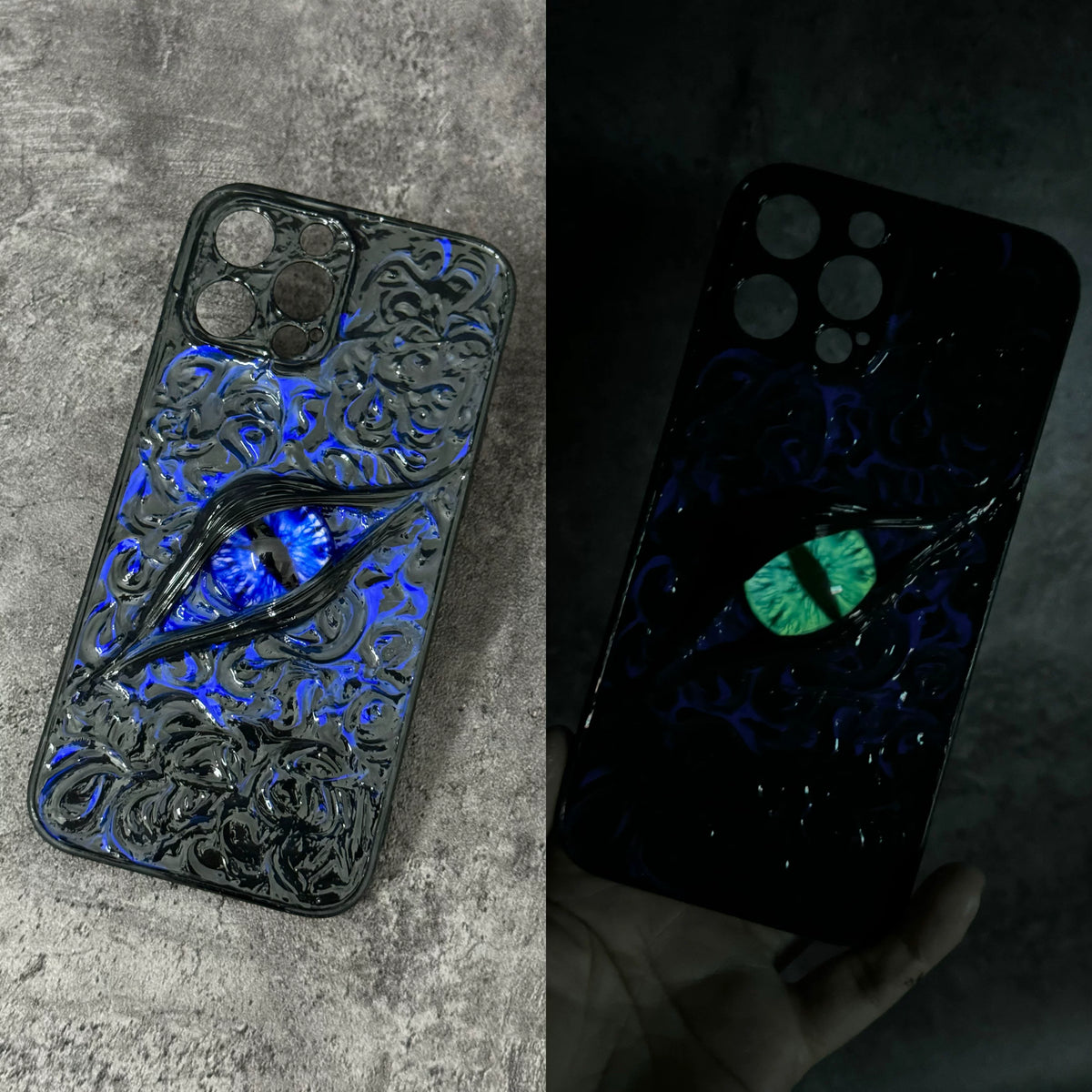 Glow‑in‑the‑Dark 3D Cthulhu Demon Eyes decoden Phone case