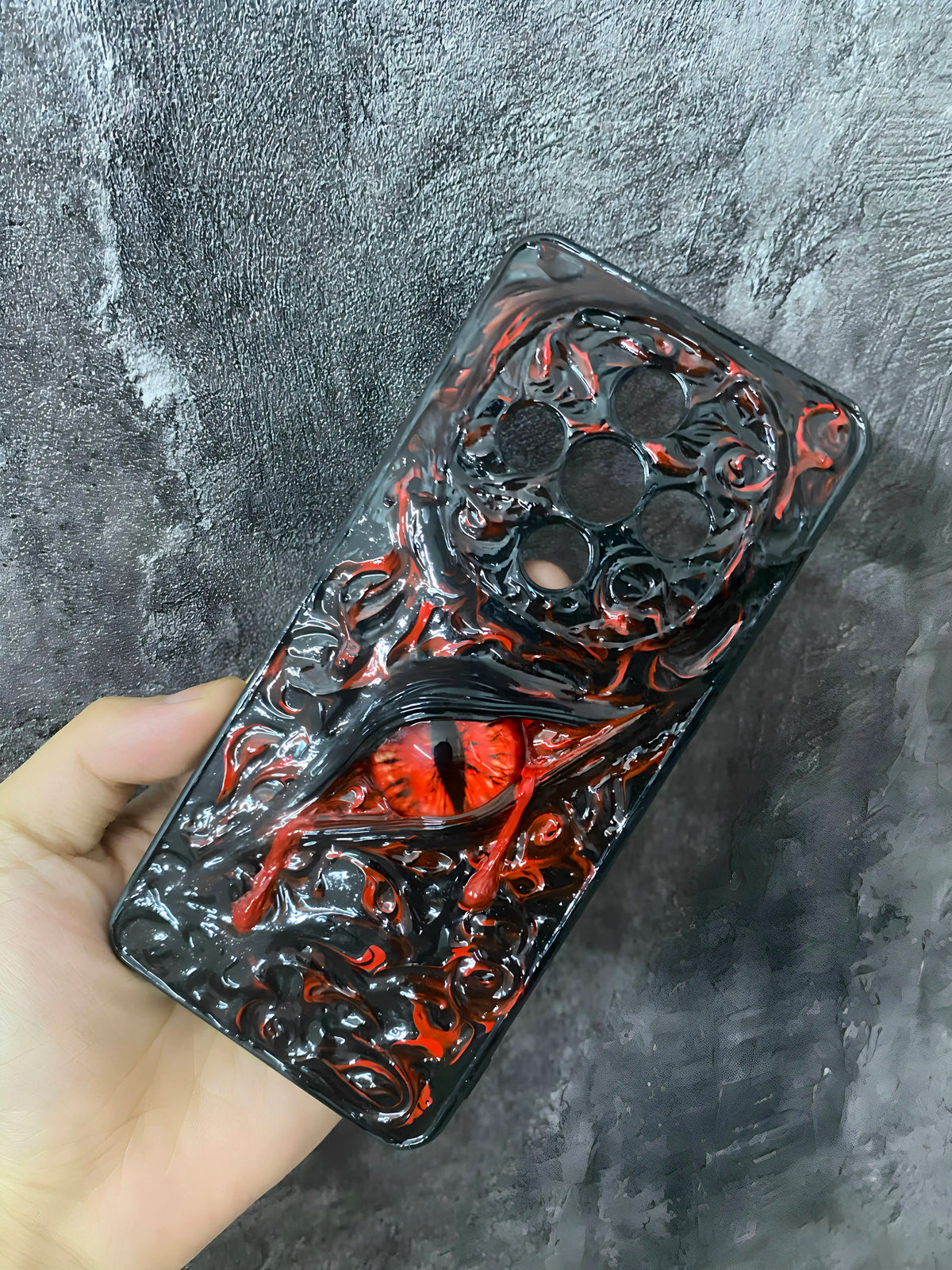 Glow‑in‑the‑Dark 3D Cthulhu Demon Eyes decoden Phone case