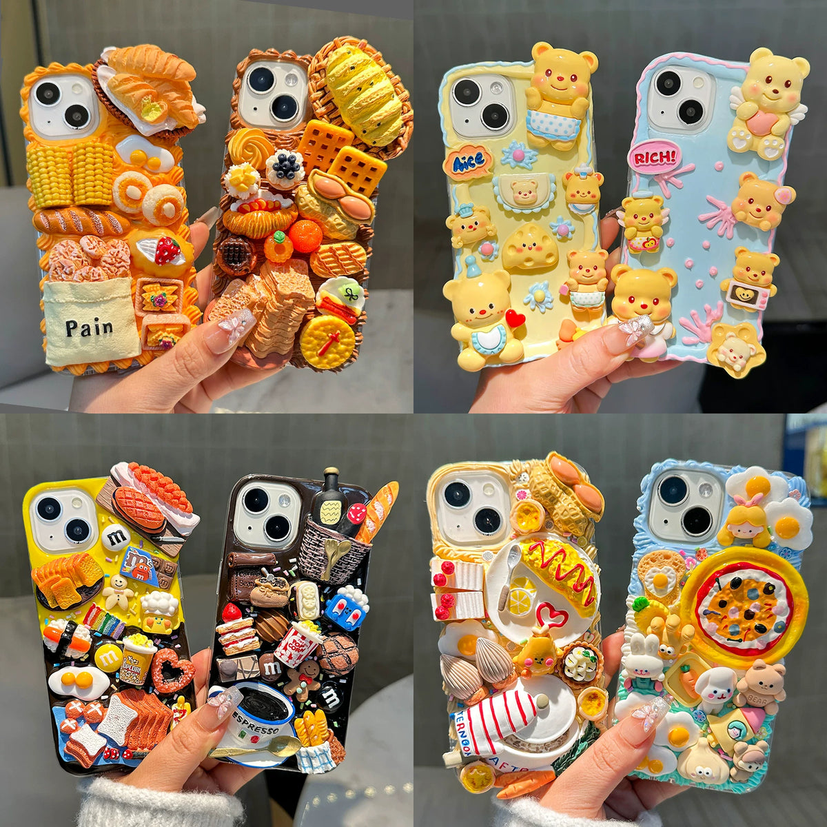 Cartoon & Food Miniatures decoden DIY phone case  DIY kits