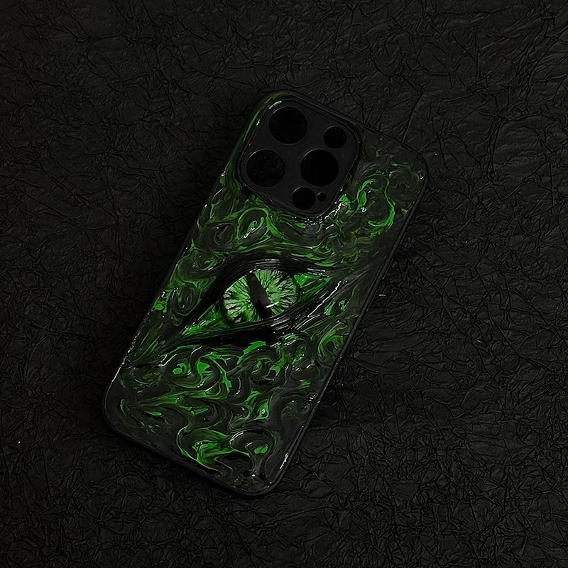 Glow‑in‑the‑Dark 3D Cthulhu Demon Eyes decoden Phone case