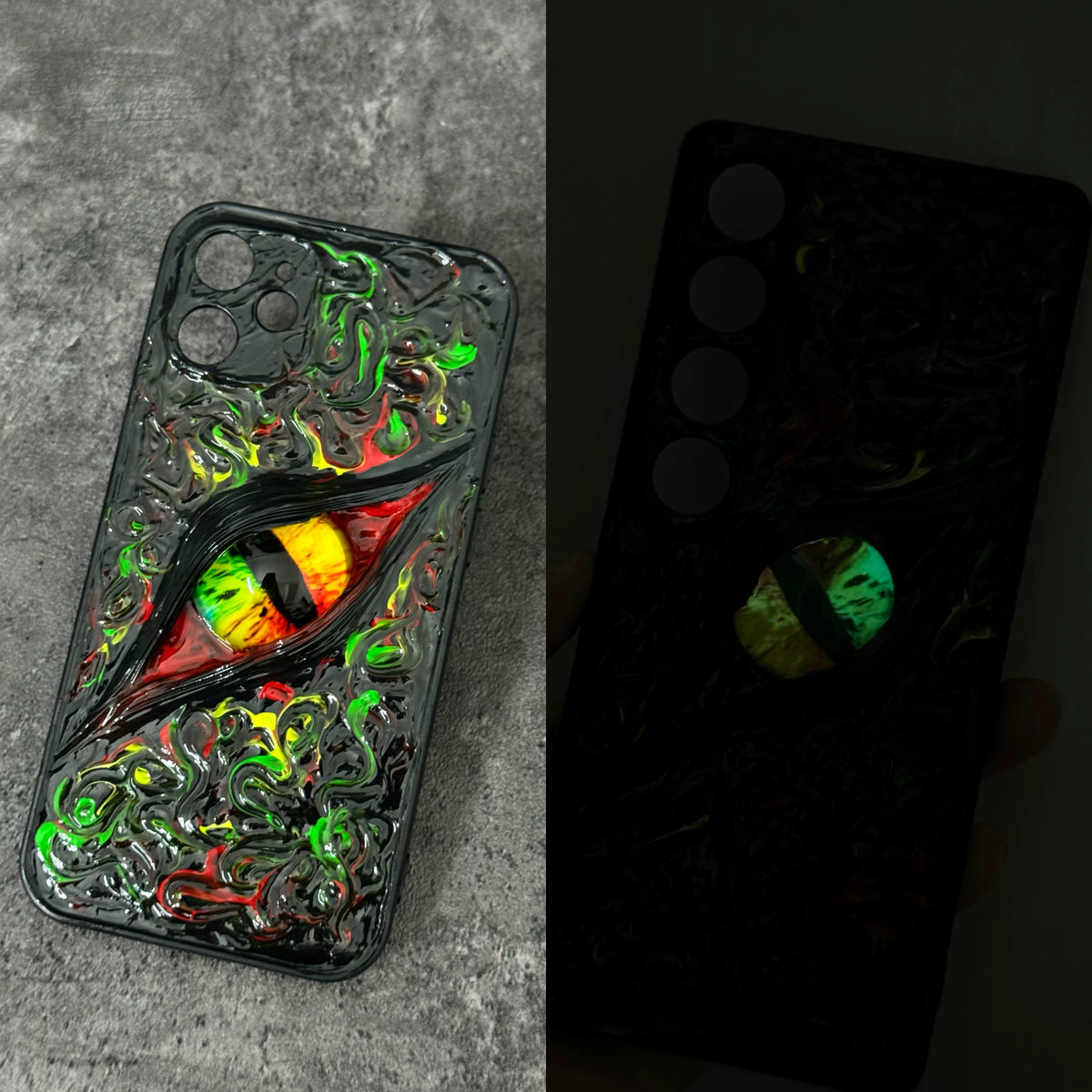 Glow‑in‑the‑Dark 3D Cthulhu Demon Eyes decoden Phone case