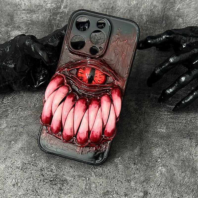 3D Cthulhu decoden Phone Case, Monster Buck‑Teeth Shell