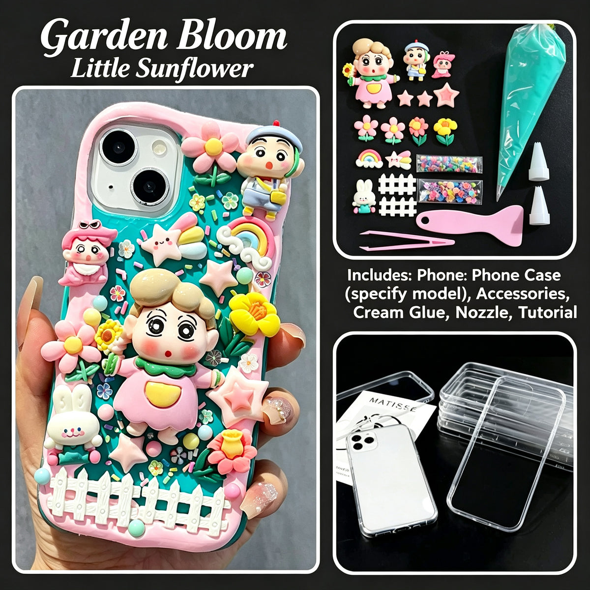 Cartoon & Food Miniatures decoden DIY phone case  DIY kits