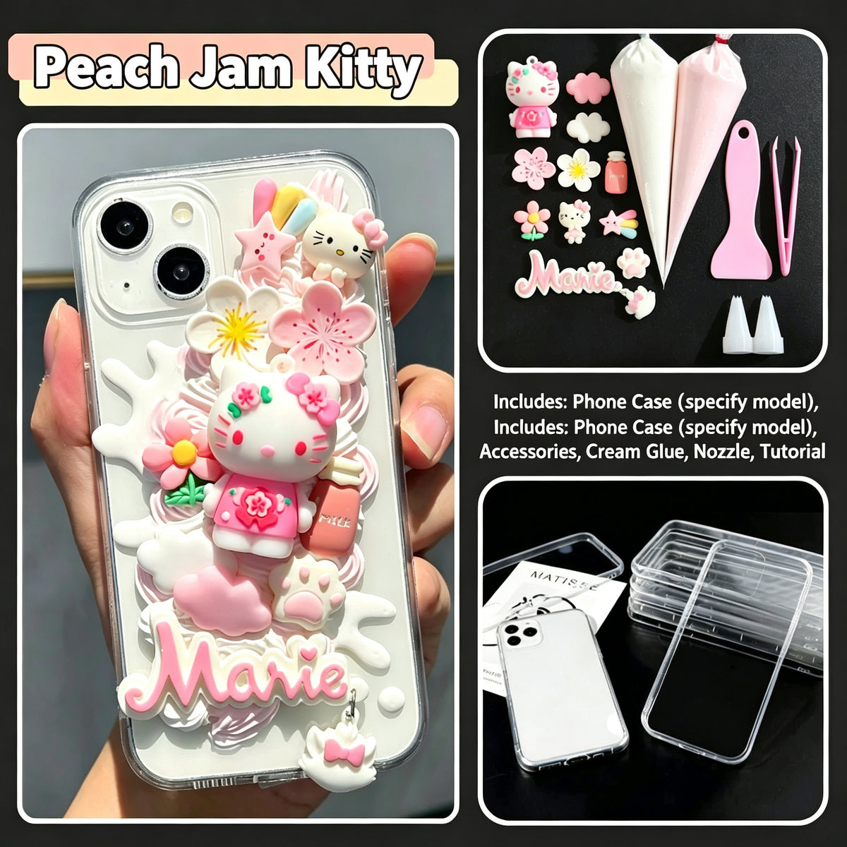 Cartoon & Food Miniatures decoden DIY phone case  DIY kits