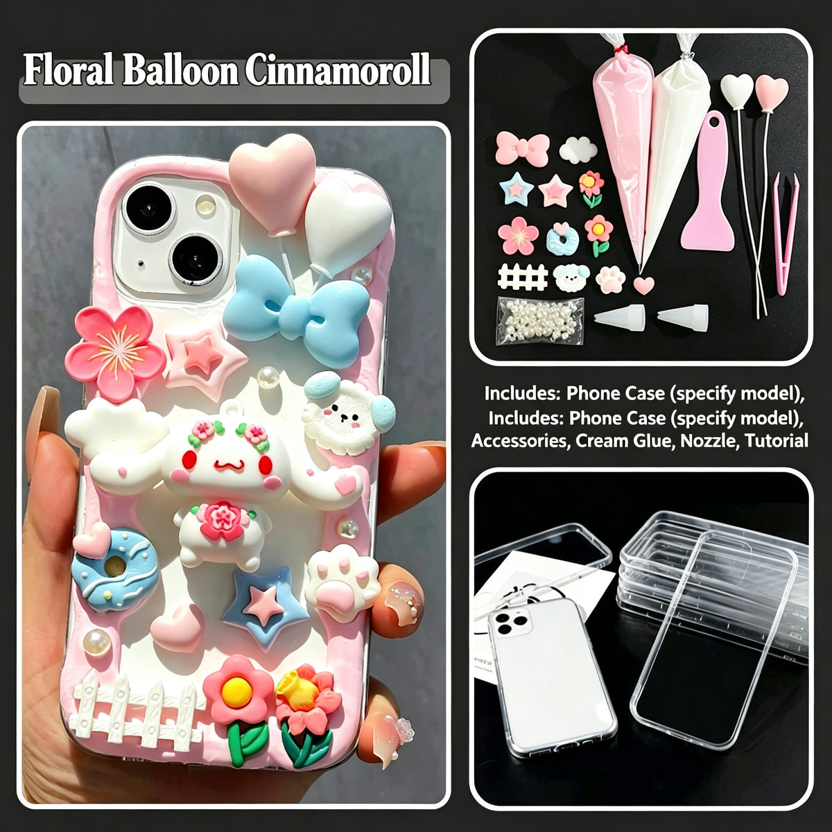 Cartoon & Food Miniatures decoden DIY phone case  DIY kits