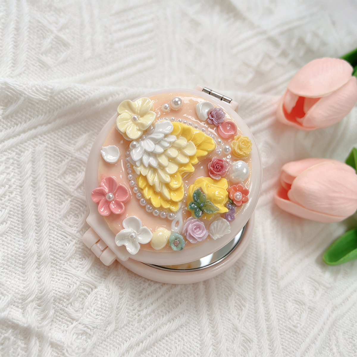 portable mirror butterfly decoden phone case